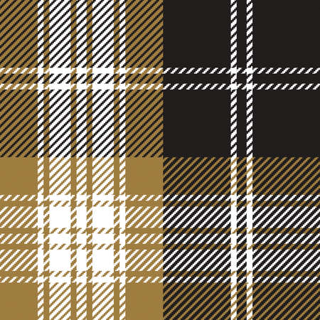 Seamless  plaid pattern vector. Herringbone tartan check plaid for poncho, blanket, or other  fabric designs. Brown and white plaid patternのイラスト素材