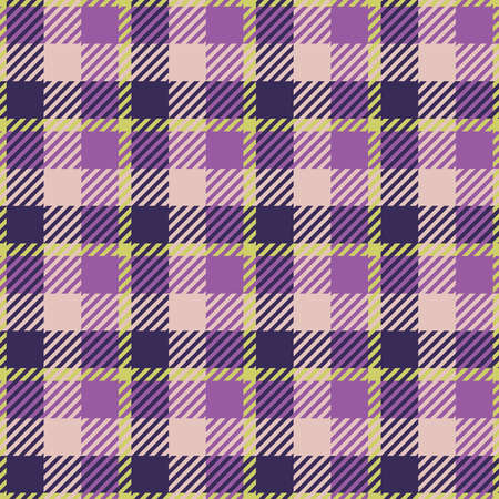 Tartan plaid pattern in violet. seamless vector illustration. Checkered texture for clothing fabric prints, web design, home textileのイラスト素材