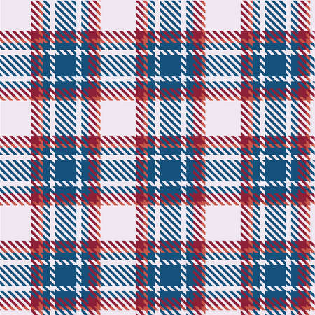 plaid pattern background. Plaid pattern in blue, red and white color. Vector graphic for scarf, blanket, throw, shirt other modern fashion textile designのイラスト素材