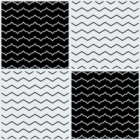 Line pattern. Wavy line in Square pattern with black and white colorsのイラスト素材