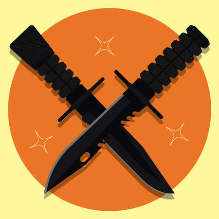 Two bayonet crosses over vector Illustrationのイラスト素材