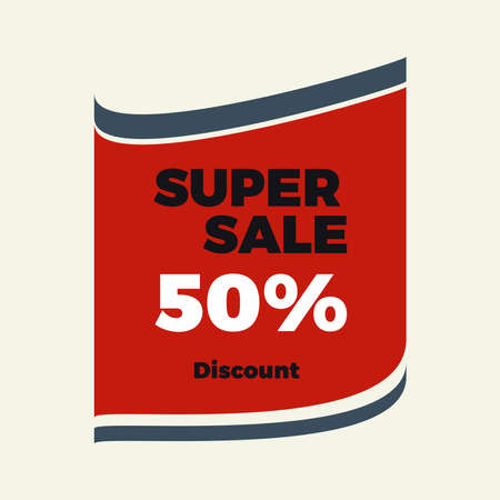 Super sale 50 percent banner vector illustrationのイラスト素材
