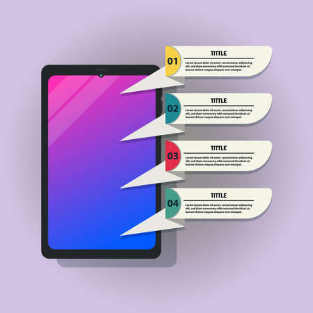 Smart hpone Info graphic template vector illustrationのイラスト素材