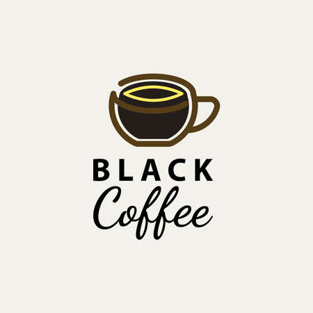 Black coffee logo vector illustrationのイラスト素材
