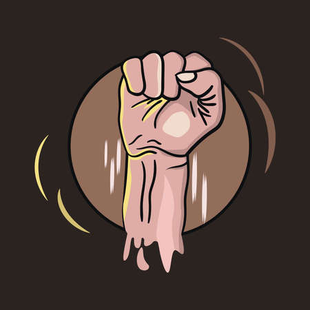 A clenched fist held raise in the air design vector illustrationのイラスト素材