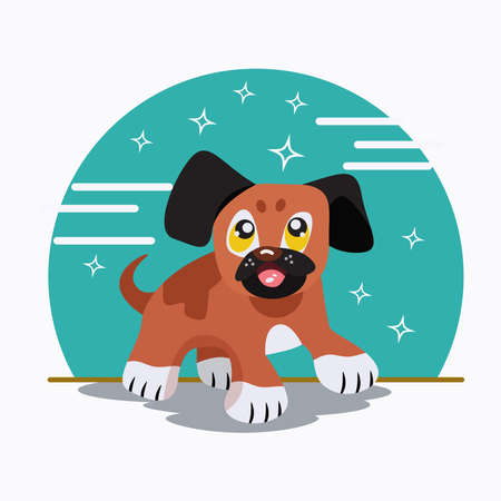Cute dog cartoon vector illustrationのイラスト素材