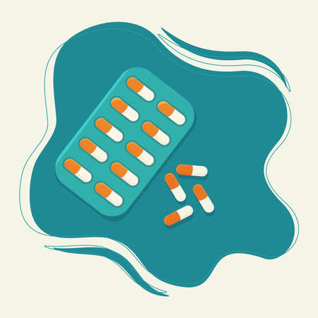 Capsule pills vector illustration. Medicine conceptのイラスト素材