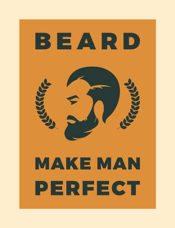 Beard Make Man perfect Typography background. poster Text Backgroundのイラスト素材