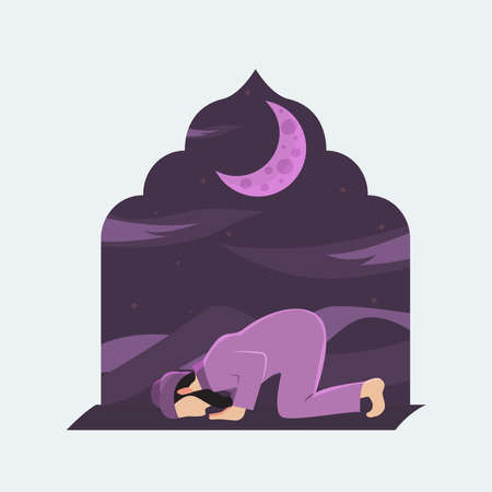 Praying muslim graphic design vector illustrationのイラスト素材