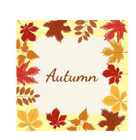 Vector graphic image autumn background with leaves Vector illustrationのイラスト素材
