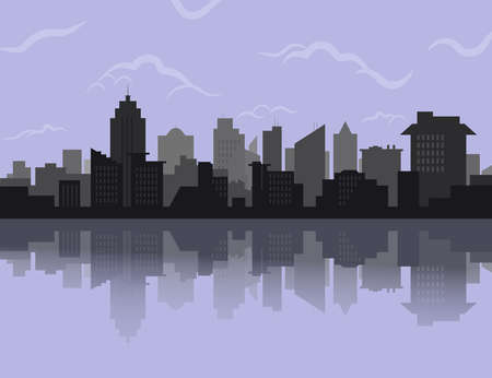 Cityscape skyline graphic vector illustrationのイラスト素材