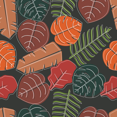Seamless pattern background. Leaves pattern theme