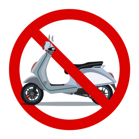 Warning no scooter sign and symbol graphic design vector illustrationのイラスト素材