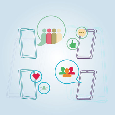 Phone with chat bubble design vector illustrationのイラスト素材