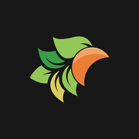 Bird Leaves Logo design vector illustrationのイラスト素材