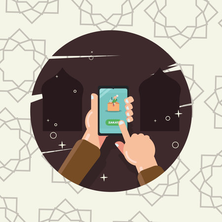 Zakat payment online concept vector illustrationのイラスト素材