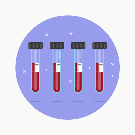 Blood type in tubes with labels vector illustrationのイラスト素材