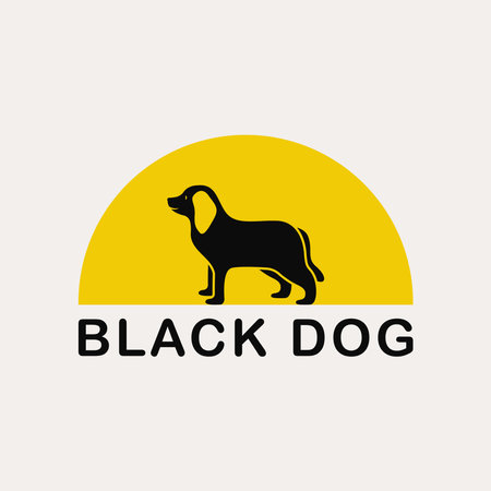 Black Dog graphic design vector illustrationのイラスト素材