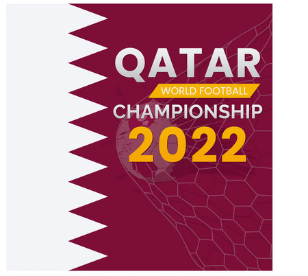Qatar word football championship design vector illustrationのイラスト素材