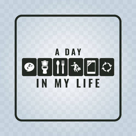A day in my life symbols design vector illustrationのイラスト素材