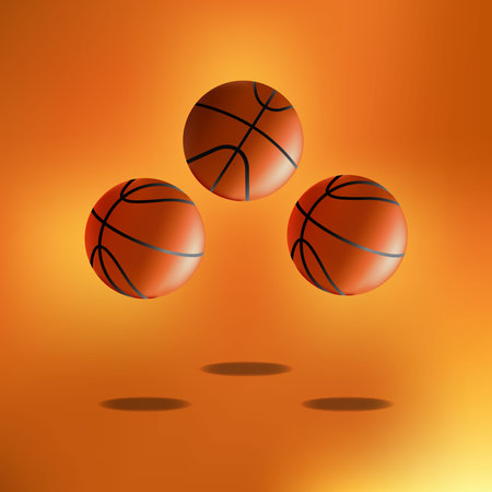 Basket ball in orange background vector illustrationの写真素材
