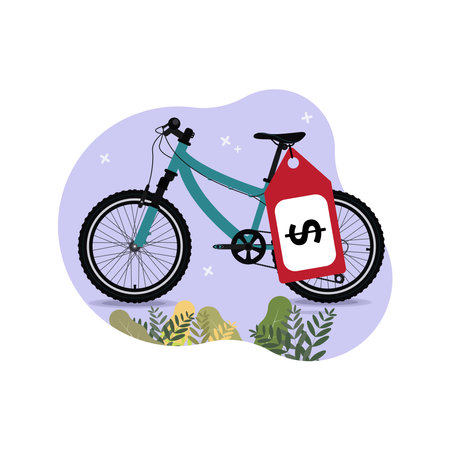 Bicycle with price tag graphic design vector illustrationのイラスト素材