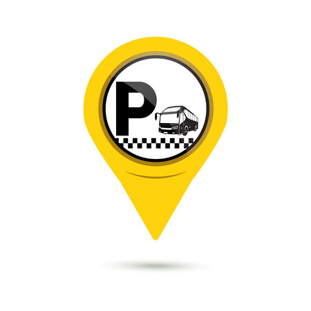 Bus free parking sign graphic design vector illustrationのイラスト素材
