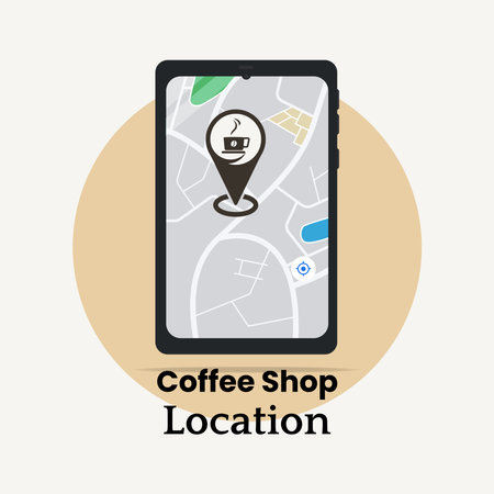 Coffee shop location design vector illustrationのイラスト素材
