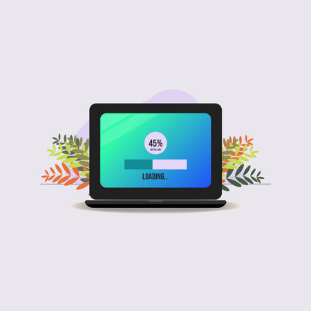 Laptop installing program design vector illustrationのイラスト素材