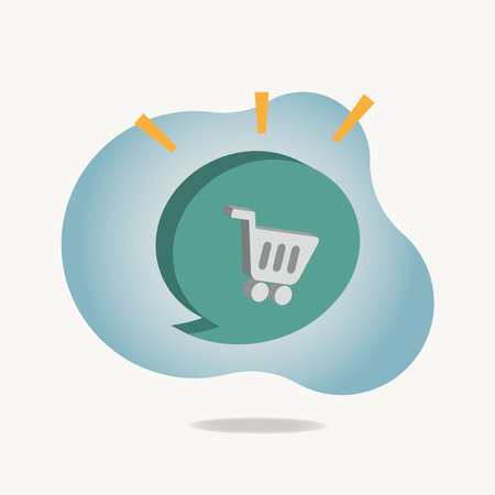 Shopping cart in bubble speech icon vector illustrationのイラスト素材