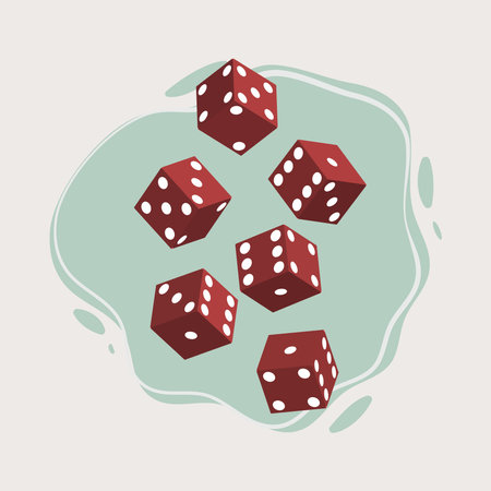 Six red dice design vector Illustrationのイラスト素材