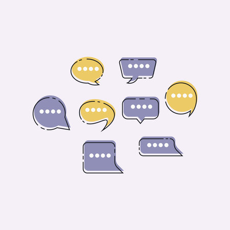 Speech bubble set design vector illustrationのイラスト素材