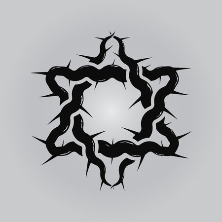 Star in blackthorn design vector illustrationのイラスト素材