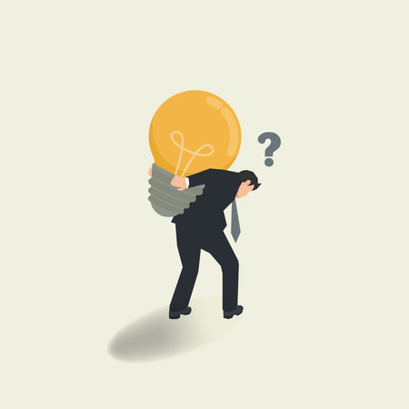 Businessman carrying idea light bulb design vector illustrationのイラスト素材