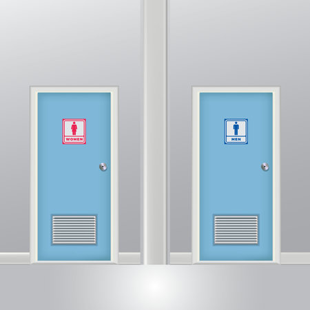 Women and men toilet doors design vector illustrationのイラスト素材