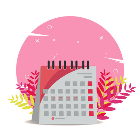 Women day, menstrual calender vector illustrationのイラスト素材