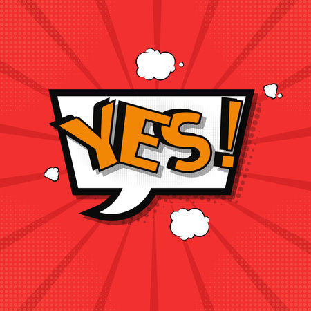 YES comic speech bubble design vector illustrationのイラスト素材
