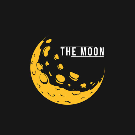 The moon in black background design vector illustrationのイラスト素材