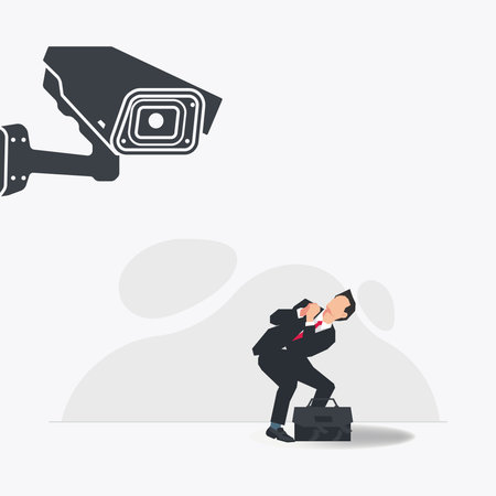 CCTV surveillance businessman design vector illustrationのイラスト素材