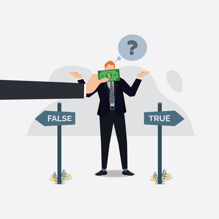 Businessman with money banknote taped to mouth, can not tell the truth. bribery concept vector illustrationのイラスト素材