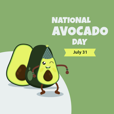 National Avocado Day. Health benefit, fruit celebration vector illustrationのイラスト素材