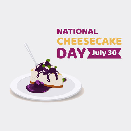 National Cheesecake Day Concept Design Vector Illustrationのイラスト素材