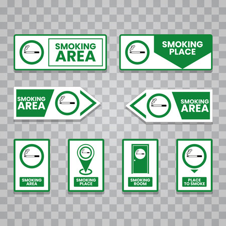 Warning smoking area sign and symbol graphic design vector illustrationのイラスト素材