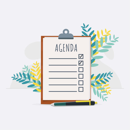 Agenda on checklist stock vector illustrationのイラスト素材