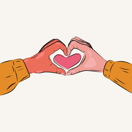 Couple making love hand sign design vector illustrationのイラスト素材
