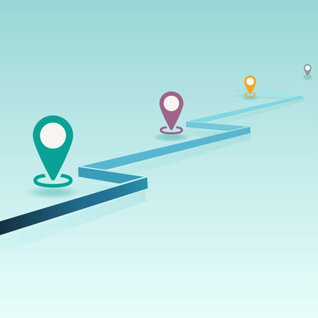 Road map pins graphic design vectorのイラスト素材