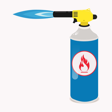 Gas torch with blue flame stock design illustrationのイラスト素材