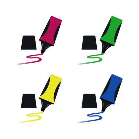 Stabilo in four colors vector stock illustrationのイラスト素材