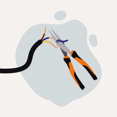 Cable stripping pliers graphic stock illustrationのイラスト素材