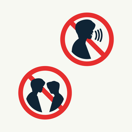 Warning no noisy and no dating signs Vector illustrationのイラスト素材